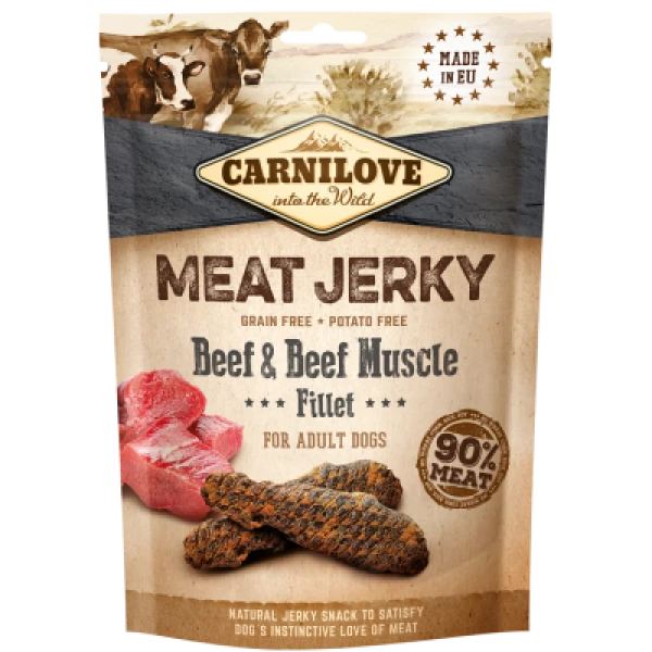 Przysmak dla psów Carnilove Jerky Snack Beef & Beef Muscle 