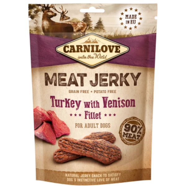 Przysmak dla psów Carnilove Jerky Snack Turkey with Venison
