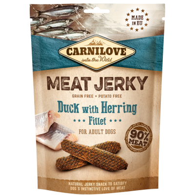 Przysmak dla psów Carnilove Jerky Snack Duck with Herring Fillet
