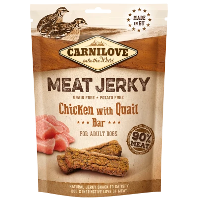 Przysmak dla psów Carnilove Jerky Snack Chicken with Quail 