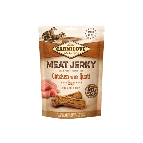 Przysmak dla psów Carnilove Jerky Snack Chicken with Quail 