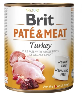 Karma mokra dla psa Brit  Pate&Meat Turkey , Indyk 800g pusz