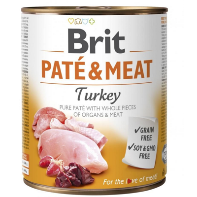 Karma mokra dla psa Brit  Pate&Meat Turkey , Indyk 800g puszka