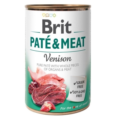Karma mokra dla psa Brit  Pate&Meat Venision Dziczyzna 800g puszka