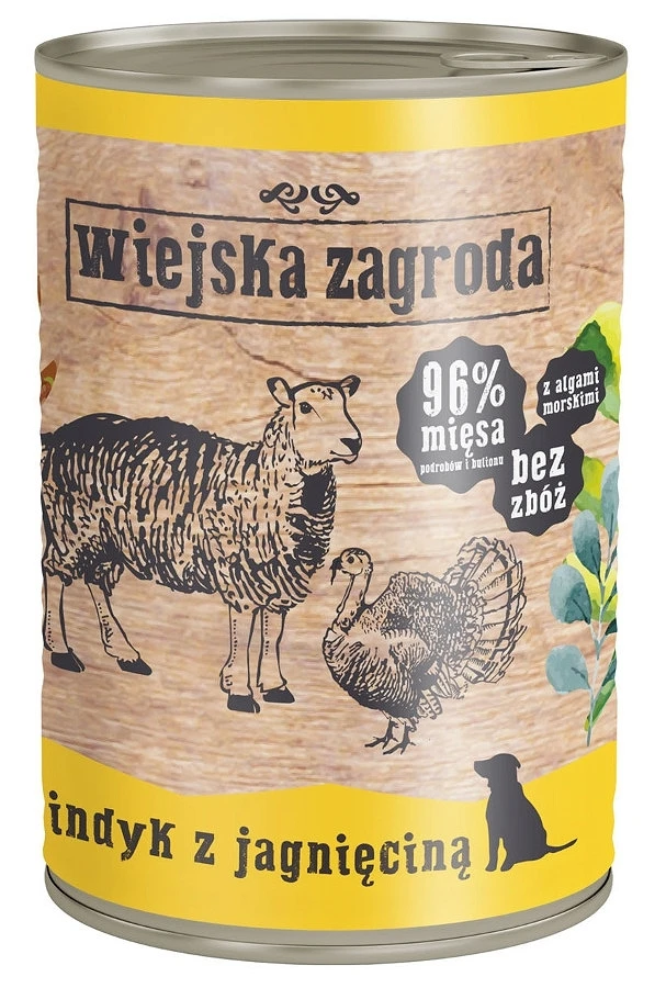 Karma mokra dla psa Wiejska Zagroda Indyk z Jagnięciną  12