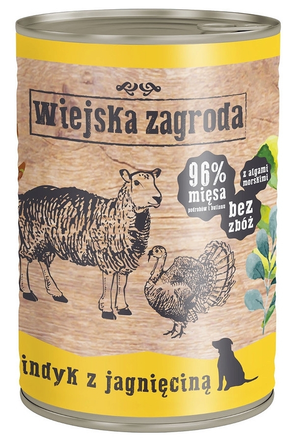 Karma mokra dla psa Wiejska Zagroda Indyk z Jagnięciną  24