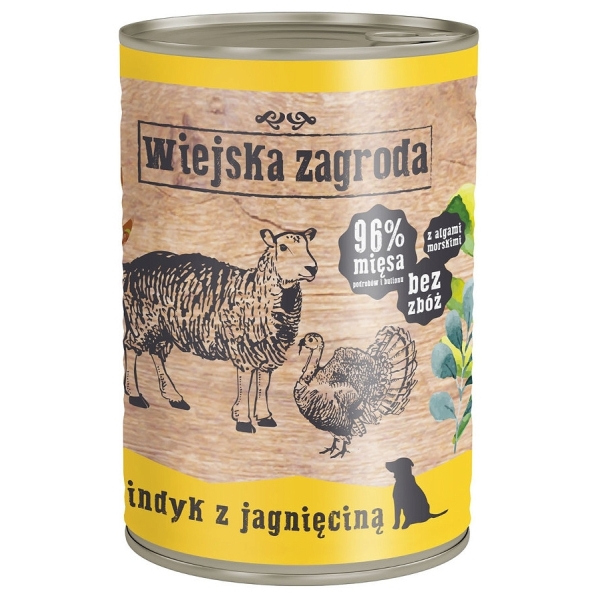 Karma mokra dla psa Wiejska Zagroda Indyk z Jagnięciną  24