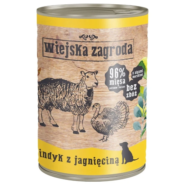 Karma mokra dla psa Wiejska Zagroda Indyk z Jagnięciną  24