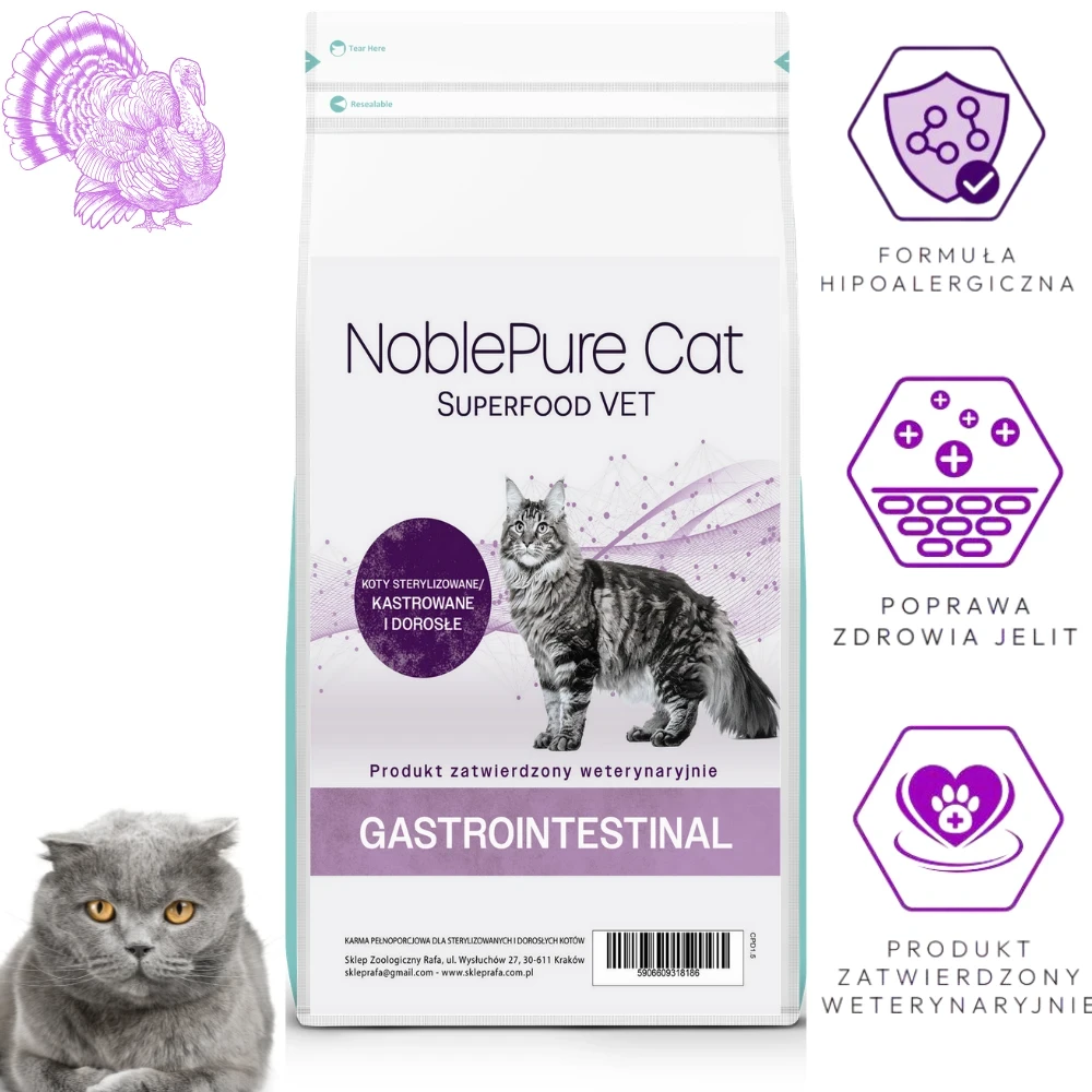 NoblePure Cat Vet Gastrointestinal Hydrolizowana Hypoalergic