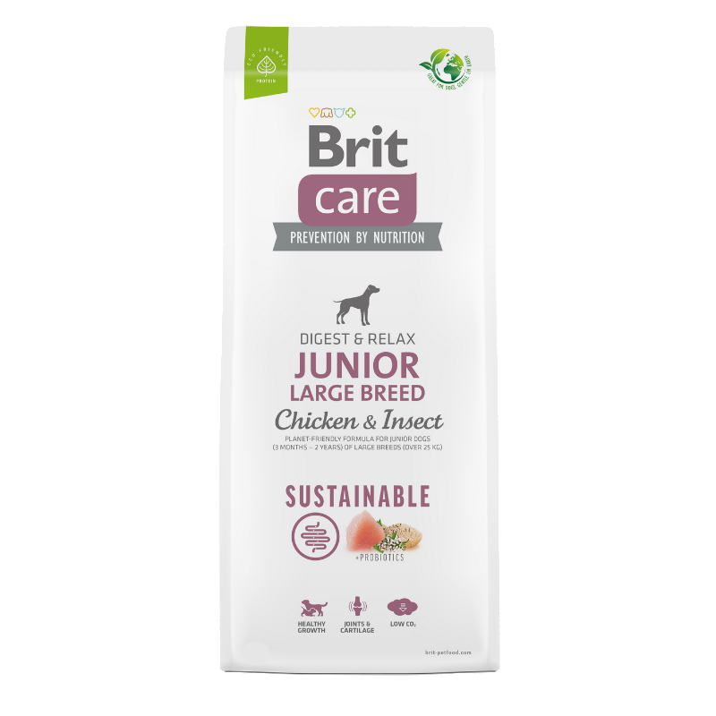 Karma sucha dla psa Brit Care Sustainable Junior Large Breed Chicken & Insect 12kg