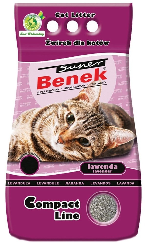 Żwirek dla kota Benek Super Comp Zapach Lawenda 10l