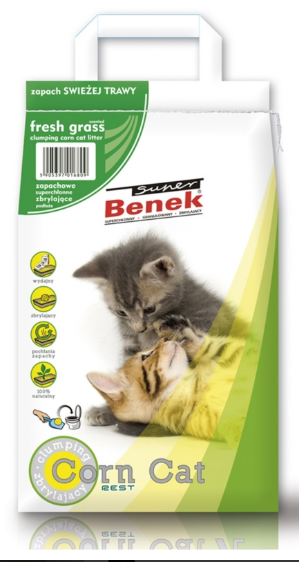 Żwirek dla kota Benek  Super Corn/Kukurydza naturalny 25l