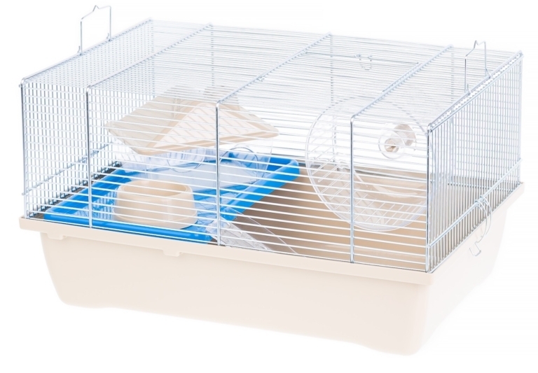 Inter-Zoo Klatka dla myszy , chomika Gino Mini Mouse cynk 420x290x240 beż/niebieski