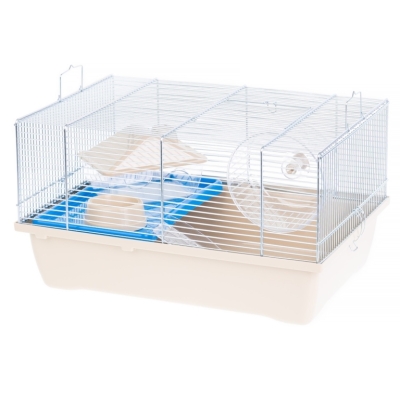 Inter-Zoo Klatka dla myszy , chomika Gino Mini Mouse cynk 420x290x240 beż/niebieski
