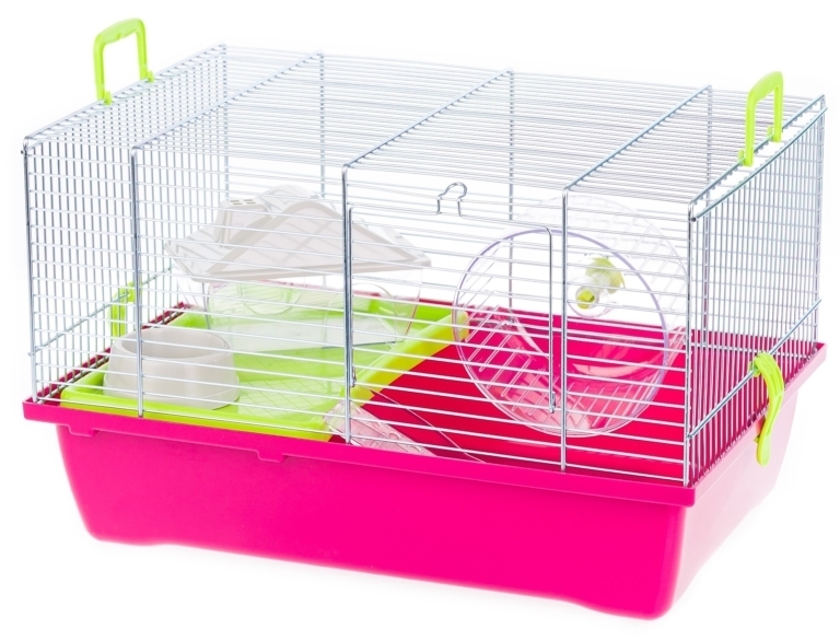 Inter-Zoo Klatka dla myszy , chomika Gino cynk + plastic 420x290x260 róż