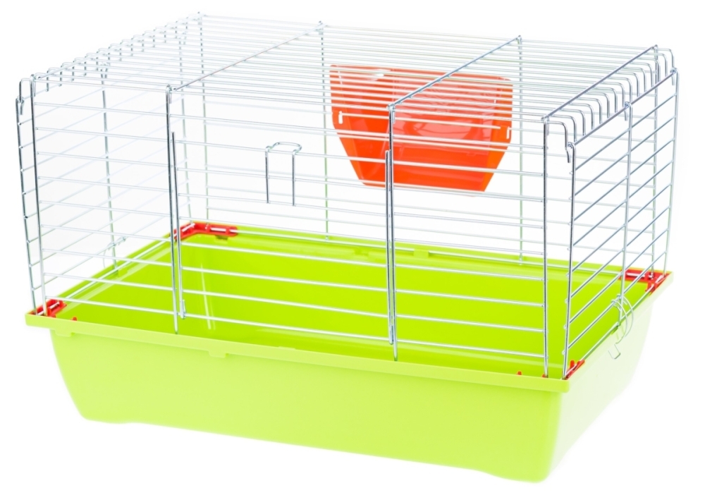 Inter-Zoo Klatka Rabbit 50 dla Królików i Świnek  Ocynk 500x330x330mm zielona składana