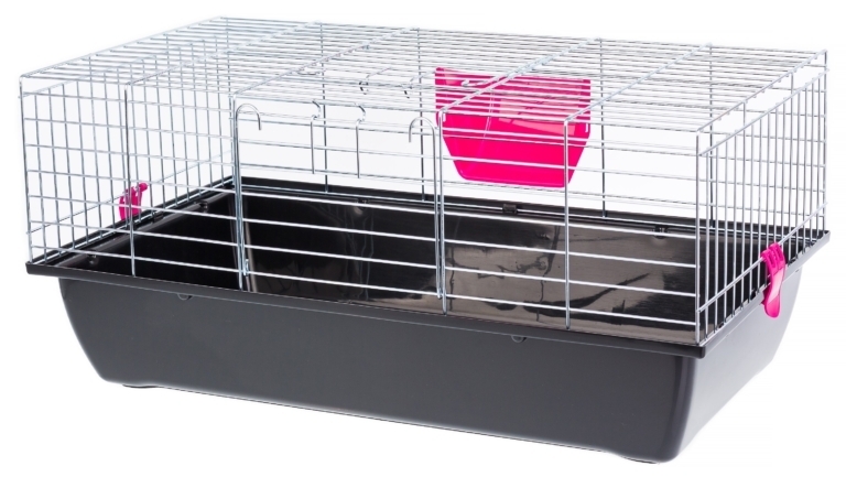 INTER-ZOO Klatka Rabbit 70 dla Królików i Świnek  Ocynk 700x400x330mm czarno/pomar
