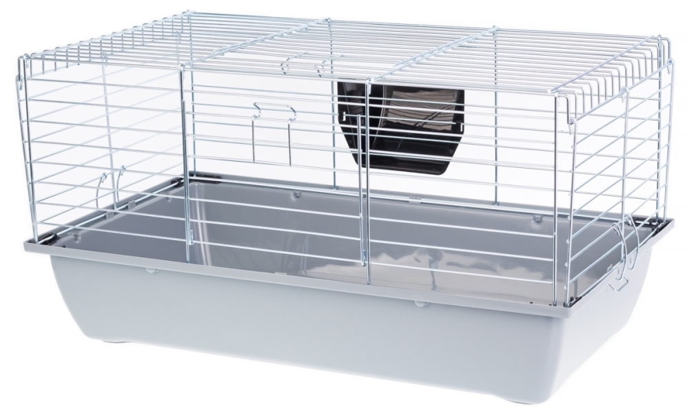 INTER-ZOO Klatka Rabbit 70 dla Królików i Świnek  składana Ocynk 700x400x365mm popiel