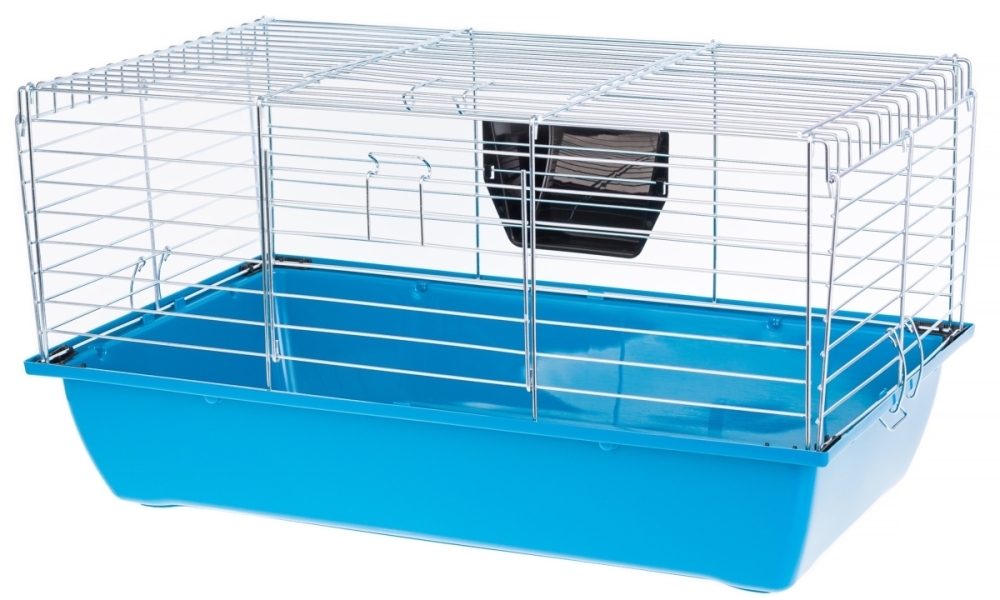 INTER-ZOO Klatka Rabbit 70 dla Królików i Świnek  składana Ocynk 700x400x365mm popiel