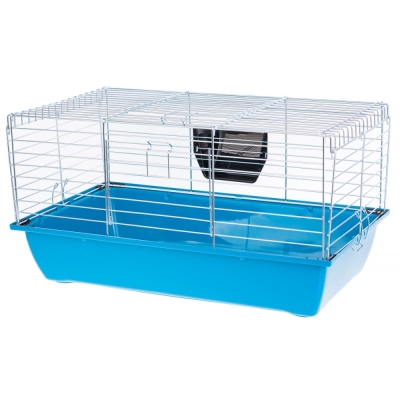 INTER-ZOO Klatka Rabbit 70 dla Królików i Świnek  składana Ocynk 700x400x365mm popiel