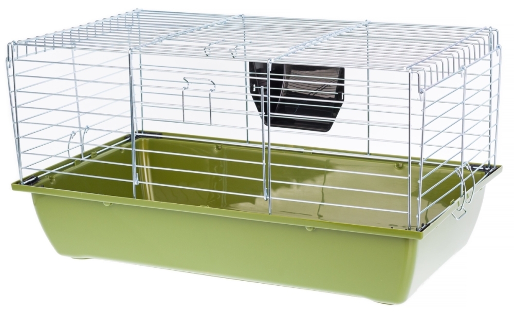 INTER-ZOO Klatka Rabbit 70 dla Królików i Świnek  składana Ocynk 700x400x365mm popiel