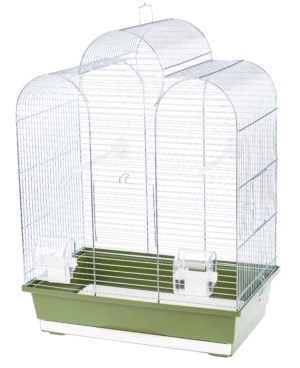 Klatka Inter Zoo dla Papugi Falistej, Nimfy, Kanarka Iza Ocynk 450x280x615mm zielona