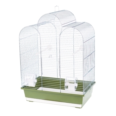 Klatka Inter Zoo dla Papugi Falistej, Nimfy, Kanarka Iza Ocynk 450x280x615mm zielona