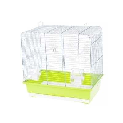 Klatka Inter Zoo dla Papugi Falistej, Nimfy, Kanarka Luna Ocynk 450x280x430mm zielona