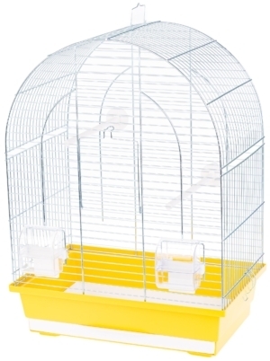 Klatka Inter Zoo dla Papugi Falistej, kanarka, nierozłączki Lusi 1 Ocynk 390x250x530mm żółta