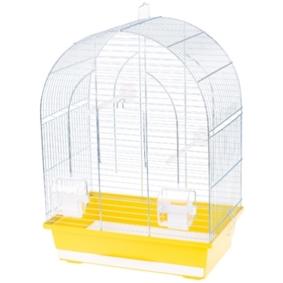 Klatka Inter Zoo dla Papugi Falistej, kanarka, nierozłączki Lusi 1 Ocynk 390x250x530mm żółta