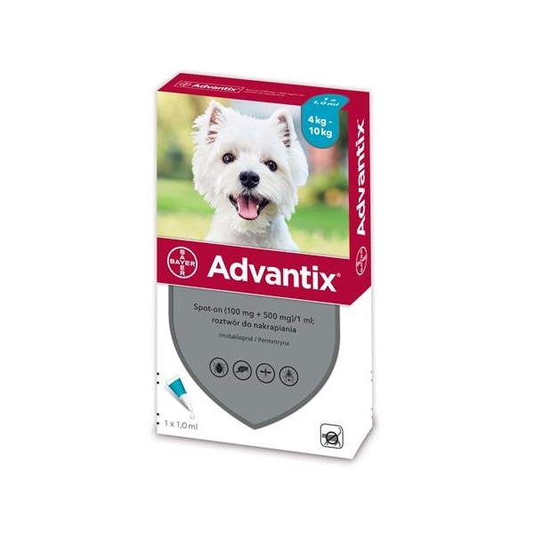 Advantix - przeciw kleszczom i pchłom dla psów od 4kg do 1