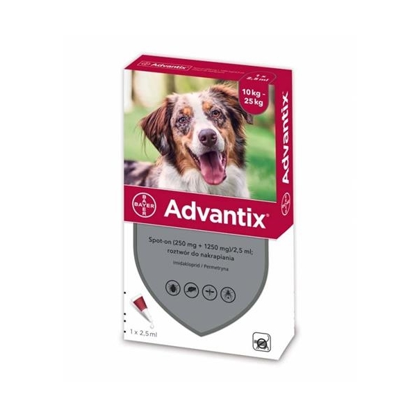 Advantix - przeciw kleszczom i pchłom dla psów od 10kg do 