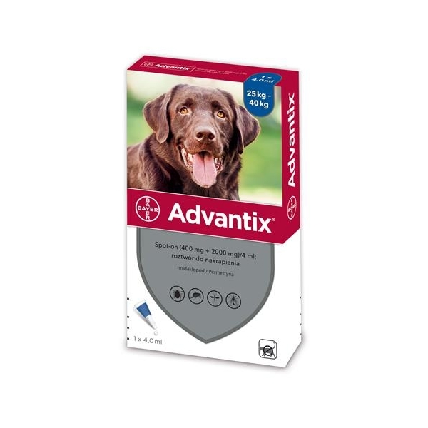 Advantix - przeciw kleszczom i pchłom dla psów od 25kg do 