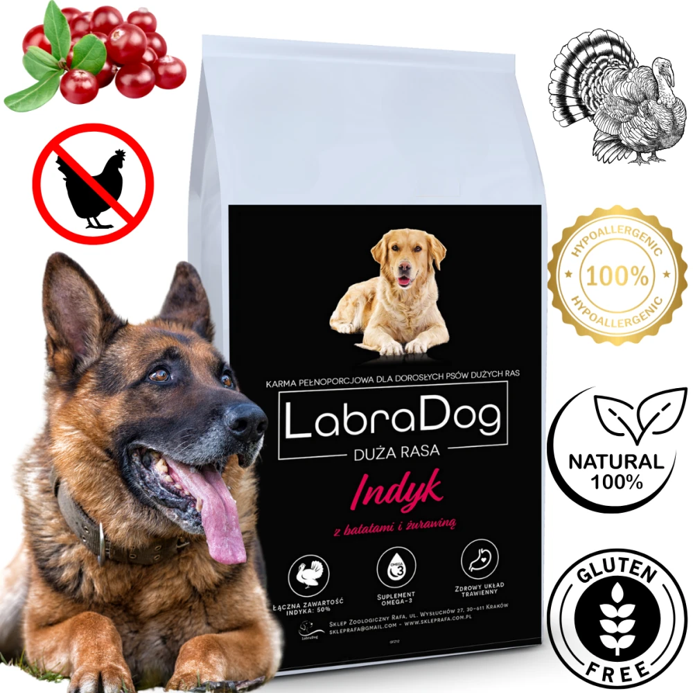Karma sucha dla psa dorosłego LabraDog Superfood GFZ Indyk 