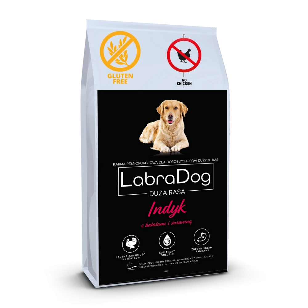 Karma sucha dla psa dorosłego LabraDog Superfood GFZ Indyk 