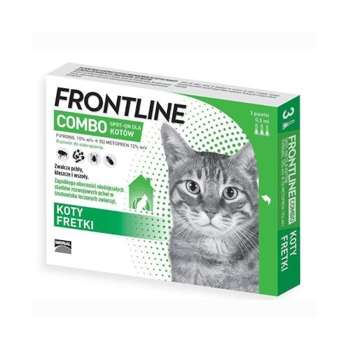 Frontline COMBO na kleszcze i pchły krople dla kota 0.5ml (3 pipety)