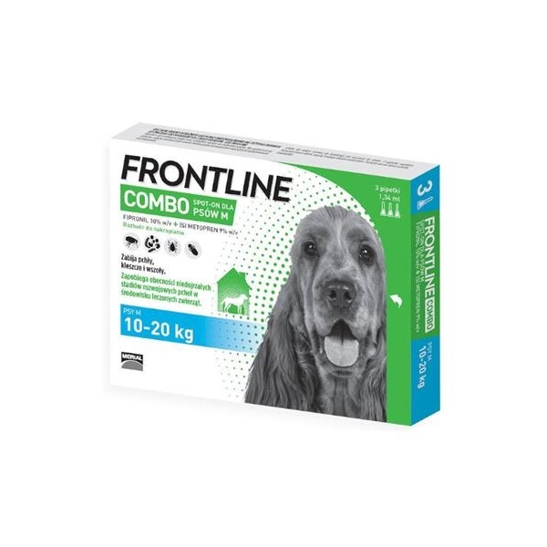 Frontline Combo "M" przeciw kleszczom i pchłom psy od 10kg 