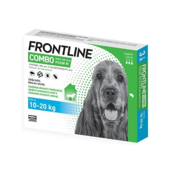 Frontline Combo "M" przeciw kleszczom i pchłom psy od 10kg 