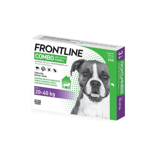 Frontline Combo "L" przeciw kleszczom i pchłom psy od 20kg 