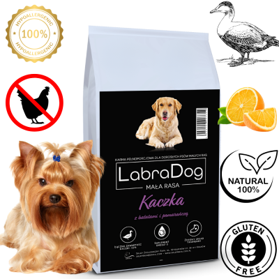 Karma sucha dla psa dorosłego LabraDog Superfood DGF Kaczka z batatami i pomarańczą mała rasa