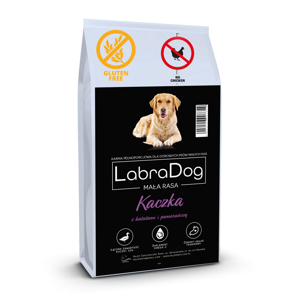 Karma sucha dla psa dorosłego LabraDog Superfood DGF Kaczka z batatami i pomarańczą mała rasa