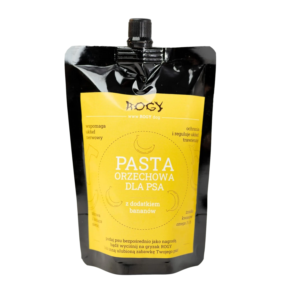 Rogy Naturalna pasta orzechowa z dodatkiem bananów 300g