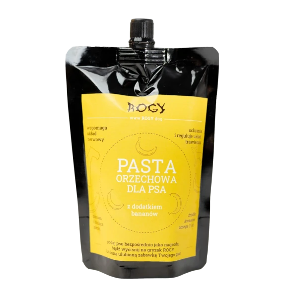 Rogy Naturalna pasta orzechowa z dodatkiem bananów 300g