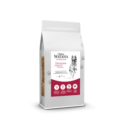 Karma sucha dla psa dorosłego rasy średniej VGF Wataha Superfood dziczyzna z batatami i morwą  6kg