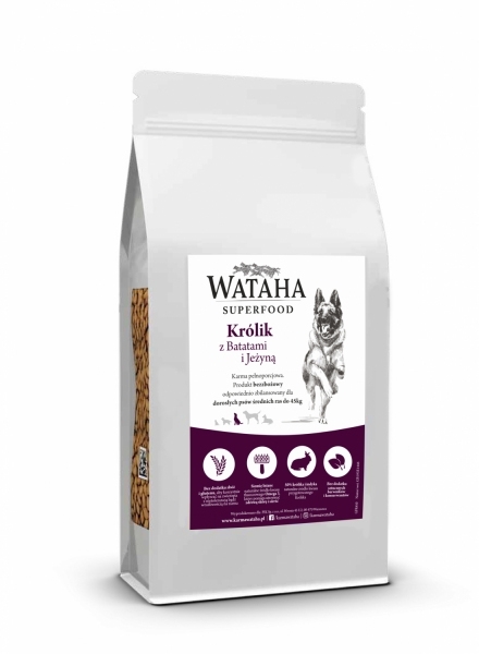 Karma sucha dla psa dorosłego rasy średniej GFR Wataha Superfood Grain Free Królik z Batatami i Jeżyną 12kg