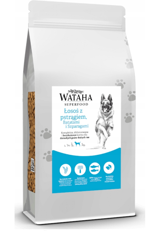 Karma sucha dla psa dorosłego ras dużych i olbrzymich JGS Wataha Superfood łosoś z pstrągiem 6kg