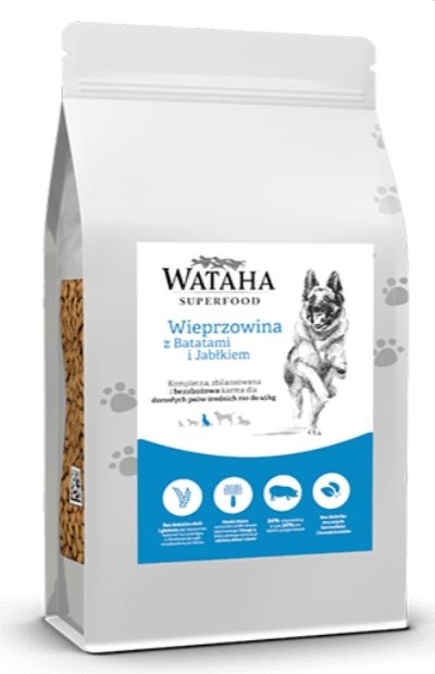 Karma sucha dla psa dorosłego ras średnich GFB Wataha Superfood wieprzowina z batatami i jabłkiem 12kg