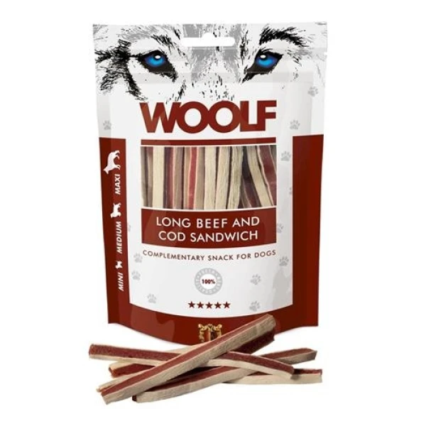 Przysmak dla psów Brit Woolf Long Beef & Cod Sandwich  Woł