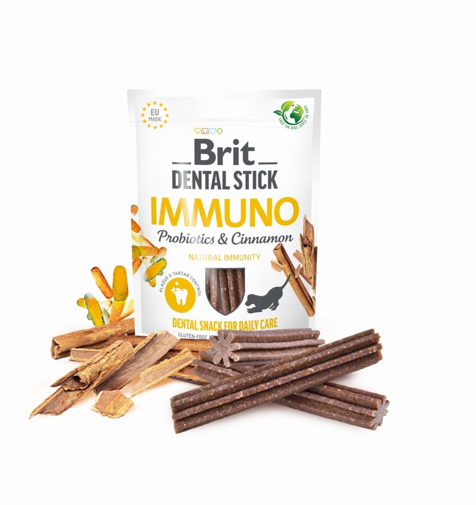 Przysmak dla psów  Brit Dental Stick Immuno with Probiotics & Cinnamon 251 gr 7 szt