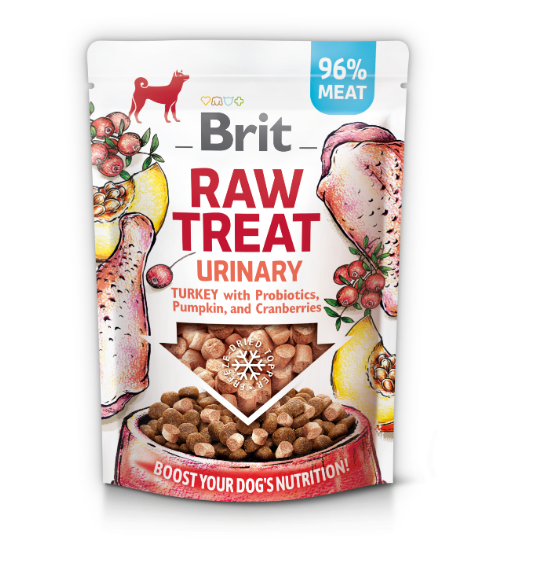 Przysmak dla psów BRIT CARE Dog Raw Treat Urinary Turkey with Probiotics, Pumpkin and Cranberries 40g